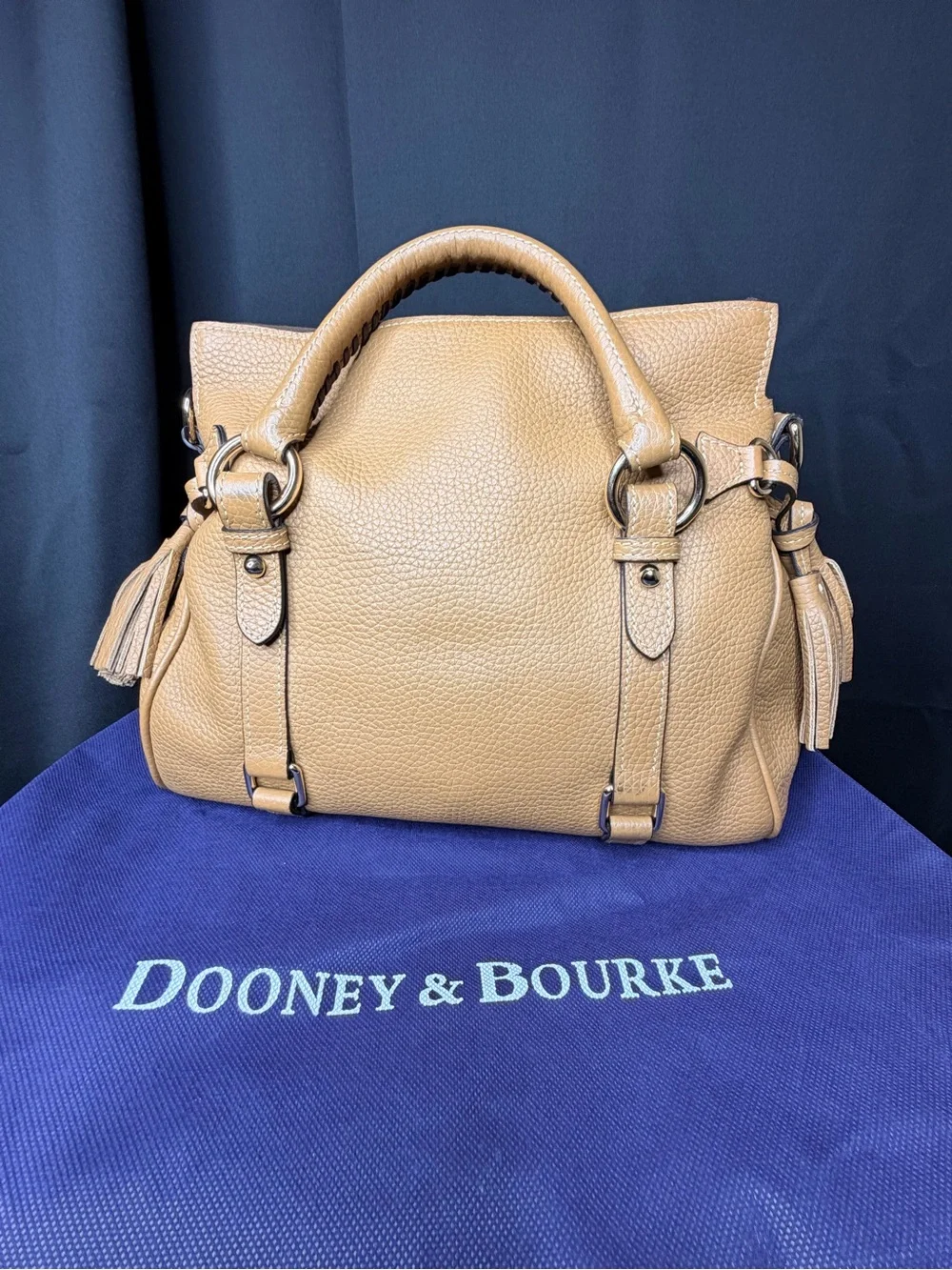 Dooney & Bourke Toffee Pebbled Leather Florentine Satchel